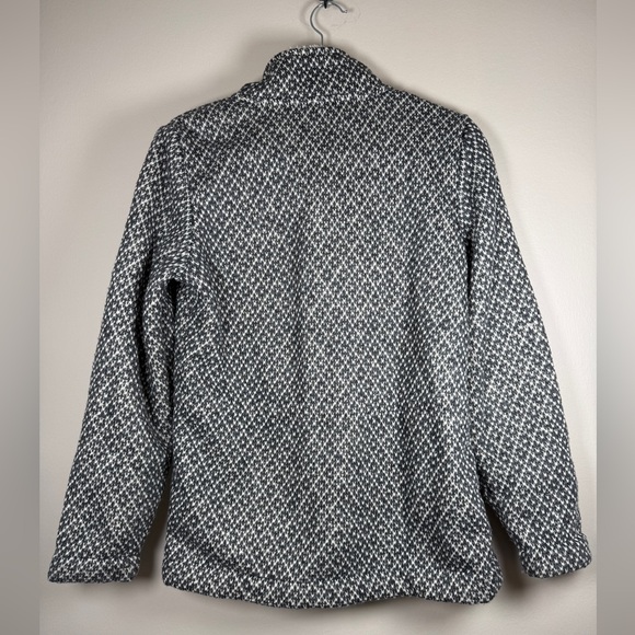 LL Bean Diamond Jacquard Fleece Lined Anorak Jacket Sz S - Picture 10 of 14